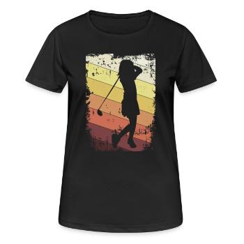 She is a golfer - Women's Breathable T-Shirt - black - Front - AI Model Female 172 light (172cm)