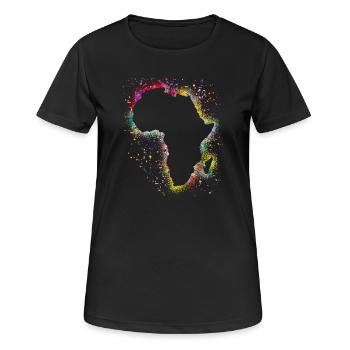 Afrique - T-shirt respirant Femme - noir - Devant - AI Model Female 172 light (172cm)