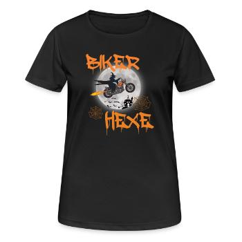 Biker sorcières voler moto vélo chopper - T-shirt respirant Femme - noir - Devant - AI Model Female 172 light (172cm)