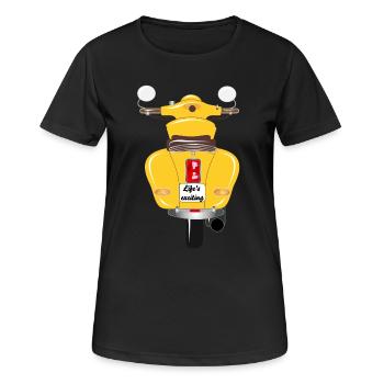 scooter jaune soleil avec plaque d'immatriculation excitante - T-shirt respirant Femme - noir - Devant - AI Model Female 172 light (172cm)