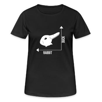 Illusion d'optique lapin canard illusion - T-shirt respirant Femme - noir - Devant - AI Model Female 172 light (172cm)