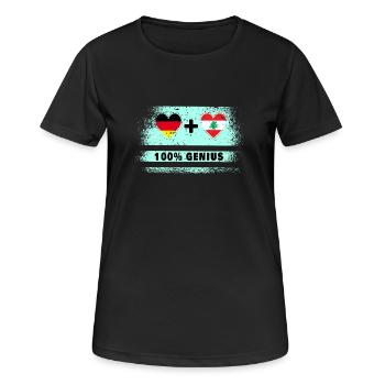 Germany and Lebanon 100% Awesome / Gift - Women's Breathable T-Shirt - black - Front - AI Model Female 172 light (172cm)