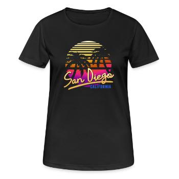 San Diego - Women's Breathable T-Shirt - black - Front - AI Model Female 172 light (172cm)