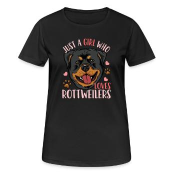 Rottweiler - T-shirt respirant Femme - noir - Devant - AI Model Female 172 light (172cm)