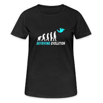 Fallschirm Evolution Design / Geschenkidee - Frauen T-Shirt atmungsaktiv - Schwarz - Vorne - AI Model Female 172 light (172cm)