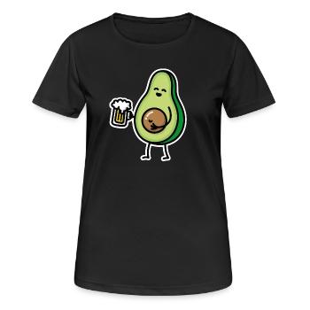 Lustige Avocado Bier Bierbauch Avocado-Grube Keto - Frauen T-Shirt atmungsaktiv - Schwarz - Vorne - AI Model Female 172 light (172cm)