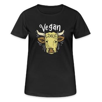 Veganer Vegan - Frauen T-Shirt atmungsaktiv - Schwarz - Vorne - AI Model Female 172 light (172cm)