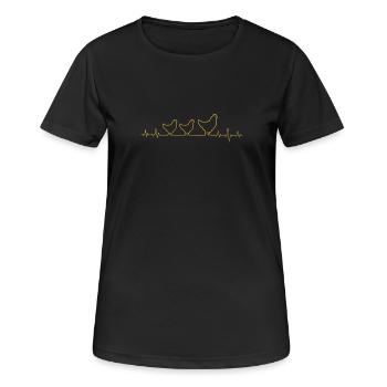 Hahn - Frauen T-Shirt atmungsaktiv - Schwarz - Vorne - AI Model Female 172 light (172cm)