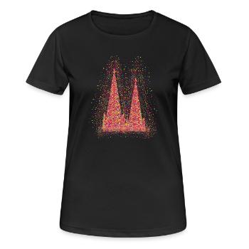Kölner Dom Konfetti Im Herzen Karneval Herz Köln - Frauen T-Shirt atmungsaktiv - Schwarz - Vorne - AI Model Female 172 light (172cm)