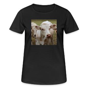 Affiche vache - T-shirt respirant Femme - noir - Devant - AI Model Female 172 light (172cm)