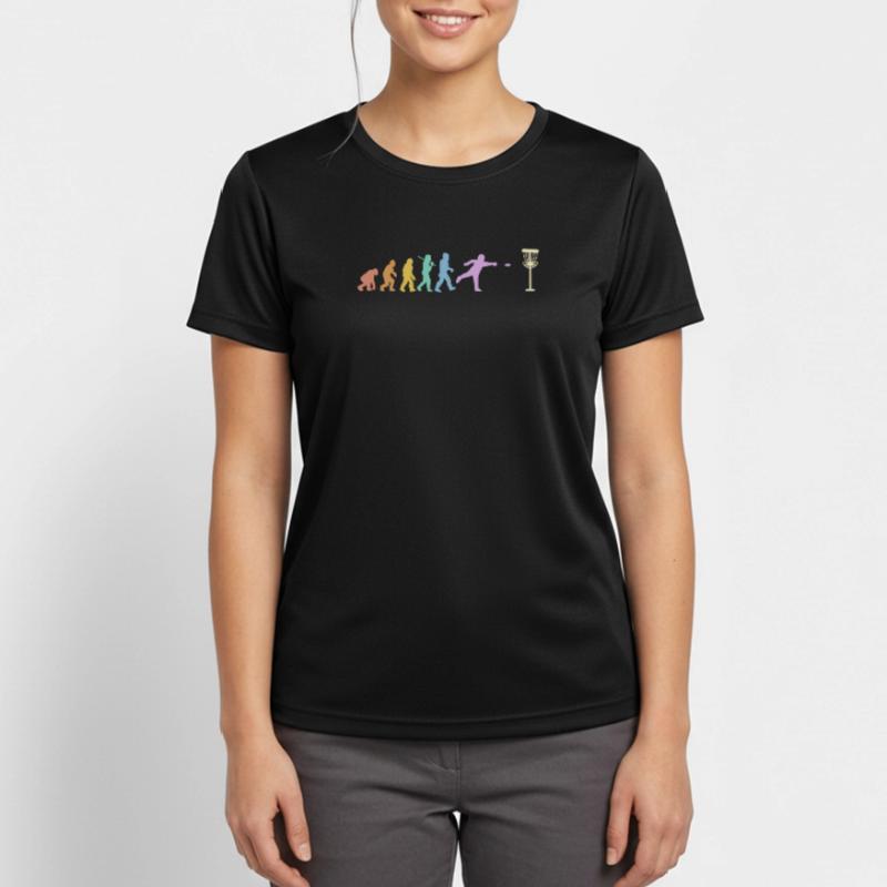 Discgolf Evolution Disc Golf Discgolfer Frauen T-Shirt atmungsaktiv