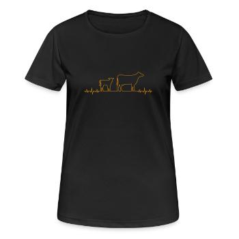Cow calf bull - Women's Breathable T-Shirt - black - Front - AI Model Female 172 light (172cm)