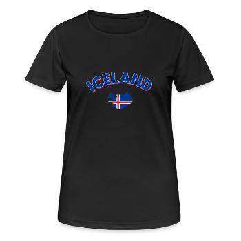 Islande - T-shirt respirant Femme - noir - Devant - AI Model Female 172 light (172cm)