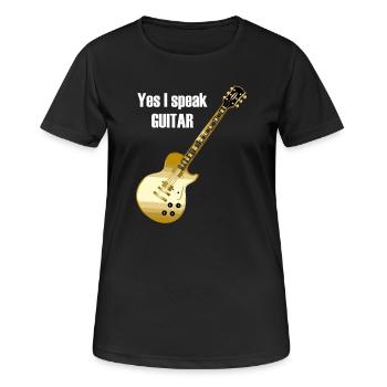 Ja, ich spreche Gitarre und sage 'Ja, ich spreche - Frauen T-Shirt atmungsaktiv - Schwarz - Vorne - AI Model Female 172 light (172cm)