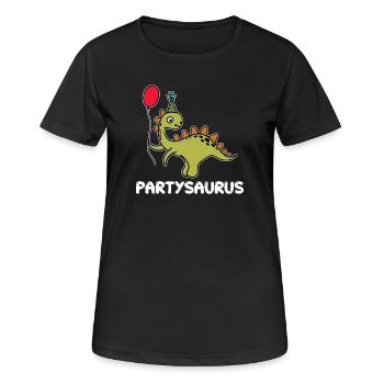 Party Machen Abfeiern Geburtstag Feiern Dino Fun - Frauen T-Shirt atmungsaktiv - Schwarz - Vorne - AI Model Female 172 light (172cm)
