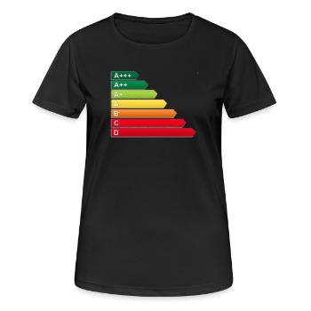 Label énergétique SF - T-shirt respirant Femme - noir - Devant - AI Model Female 172 light (172cm)