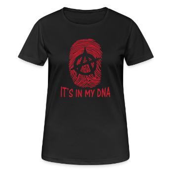 Anarchie-Symbol ist es in meinem DNA-Fingerabdruck Anarchie - Frauen T-Shirt atmungsaktiv - Schwarz - Vorne - AI Model Female 172 light (172cm)