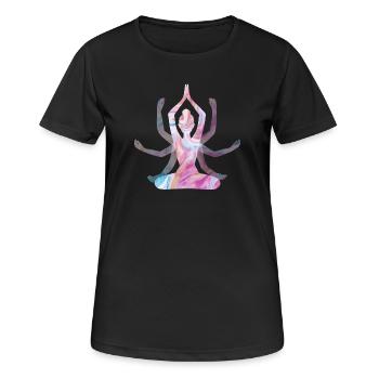 Spirituelles Yoga-Mädchen - Frauen T-Shirt atmungsaktiv - Schwarz - Vorne - AI Model Female 172 light (172cm)
