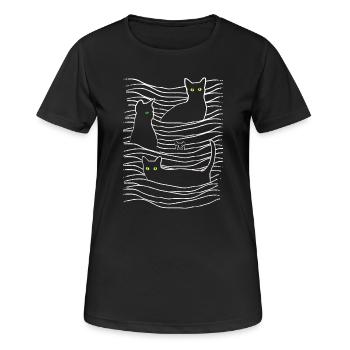 Cats | Cat eyes | Cat & mouse - Women's Breathable T-Shirt - black - Front - AI Model Female 172 light (172cm)