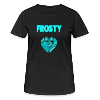 FROSTY HERZ - in love - Frauen T-Shirt atmungsaktiv - Schwarz - Vorne - AI Model Female 172 light (172cm)