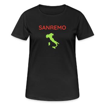Sanremo Style – Dein exklusives Souvenir - Frauen T-Shirt atmungsaktiv - Schwarz - Vorne - AI Model Female 172 light (172cm)
