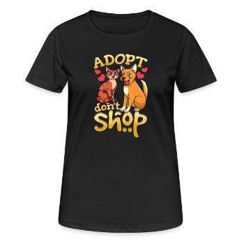 Adopter un chien Adoption Cat Adoption - T-shirt respirant Femme - noir - Devant - AI Model Female 172 light (172cm)