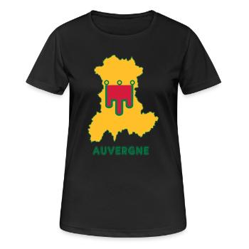 Auvergne - Frauen T-Shirt atmungsaktiv - Schwarz - Vorne - AI Model Female 172 light (172cm)