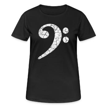 Clé de fa avec un effet grunge cool dans un look usé - T-shirt respirant Femme - noir - Devant - AI Model Female 172 light (172cm)