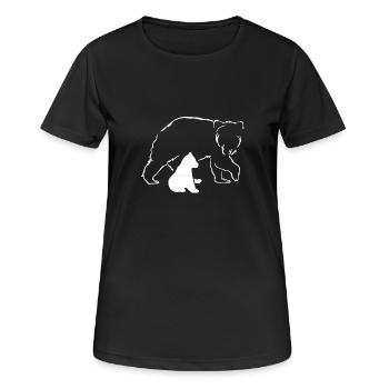 Bear and cub silhouette - Women's Breathable T-Shirt - black - Front - AI Model Female 172 light (172cm)