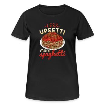 Spaghetti - Frauen T-Shirt atmungsaktiv - Schwarz - Vorne - AI Model Female 172 light (172cm)
