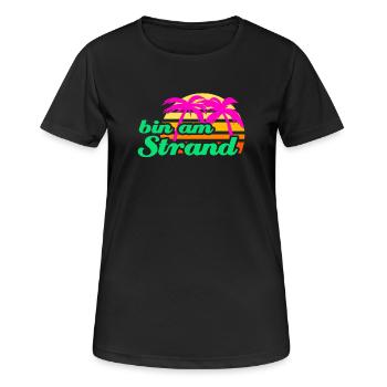 Strand Beachparty Palmen Karibik Meer Urlaub Sonne - Frauen T-Shirt atmungsaktiv - Schwarz - Vorne - AI Model Female 172 light (172cm)
