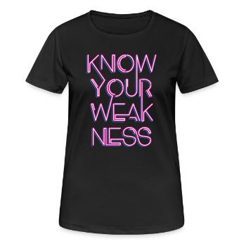 Connaissez votre faiblesse - T-shirt respirant Femme - noir - Devant - AI Model Female 172 light (172cm)
