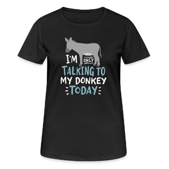 Esel - Frauen T-Shirt atmungsaktiv - Schwarz - Vorne - AI Model Female 172 light (172cm)