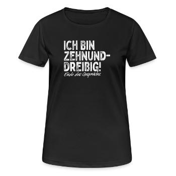 Zehnunddreißig Vierzig Geschenk Für 40. Geburtstag - Frauen T-Shirt atmungsaktiv - Schwarz - Vorne - AI Model Female 172 light (172cm)
