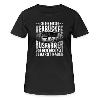Busfahrer - Frauen T-Shirt atmungsaktiv - Schwarz - Vorne - AI Model Female 172 light (172cm)