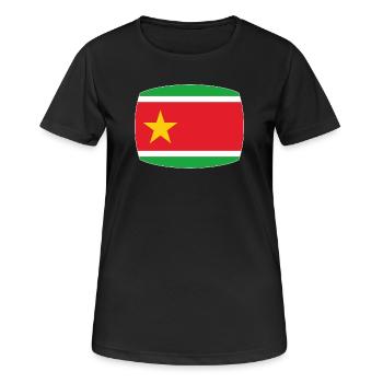 Flagge von Guadeloupe - Frauen T-Shirt atmungsaktiv - Schwarz - Vorne - AI Model Female 172 light (172cm)