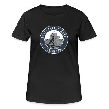 Kugelbake - Döse Cuxhaven - Frauen T-Shirt atmungsaktiv - Schwarz - Vorne - AI Model Female 172 light (172cm)