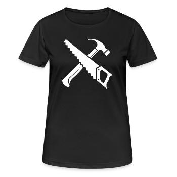 Saw Hammer Tool Symbol Gift Saw Icon - Women's Breathable T-Shirt - black - Front - AI Model Female 172 light (172cm)