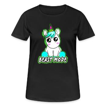 Beast mode - Frauen T-Shirt atmungsaktiv - Schwarz - Vorne - AI Model Female 172 light (172cm)