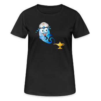goldene orientalische Wunderlampe & Flaschengeist - Frauen T-Shirt atmungsaktiv - Schwarz - Vorne - AI Model Female 172 light (172cm)