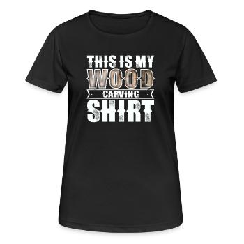 Sculpture sur bois - T-shirt respirant Femme - noir - Devant - AI Model Female 172 light (172cm)