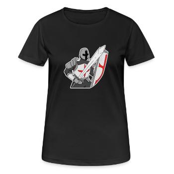 Chevaliers Templiers Chevalier Moyen Âge - T-shirt respirant Femme - noir - Devant - AI Model Female 172 light (172cm)