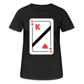 Heart King Playing Card Poker Card - Women's Breathable T-Shirt - black - Front - AI Model Female 172 light (172cm)