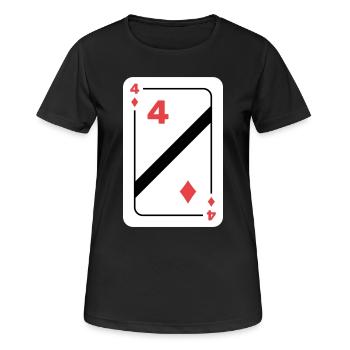 Karo Vier Spielkarte Pokerkarte - Frauen T-Shirt atmungsaktiv - Schwarz - Vorne - AI Model Female 172 light (172cm)