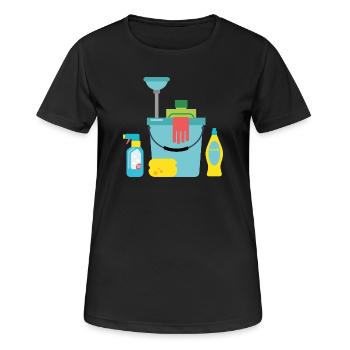 Produits de nettoyage - T-shirt respirant Femme - noir - Devant - AI Model Female 172 light (172cm)