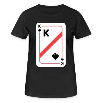 Pik König Spielkarte Pokerkarte - Frauen T-Shirt atmungsaktiv - Schwarz - Vorne - AI Model Female 172 light (172cm)