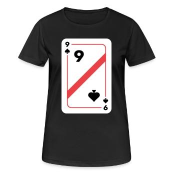 Nine Spades Playing Card Poker Card - Women's Breathable T-Shirt - black - Front - AI Model Female 172 light (172cm)