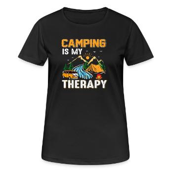 camping - Women's Breathable T-Shirt - black - Front - AI Model Female 172 light (172cm)