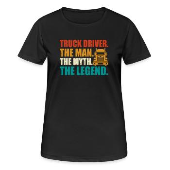 Lkw Fahrer - Frauen T-Shirt atmungsaktiv - Schwarz - Vorne - AI Model Female 172 light (172cm)