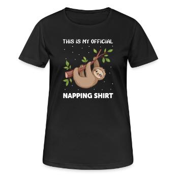 Pyjama paresseux - T-shirt respirant Femme - noir - Devant - AI Model Female 172 light (172cm)